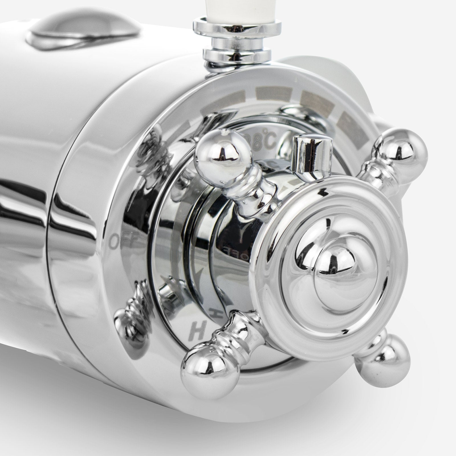 Cross Traditional Bathroom Chrome Shower Thermostatic Exposed Shower Valve