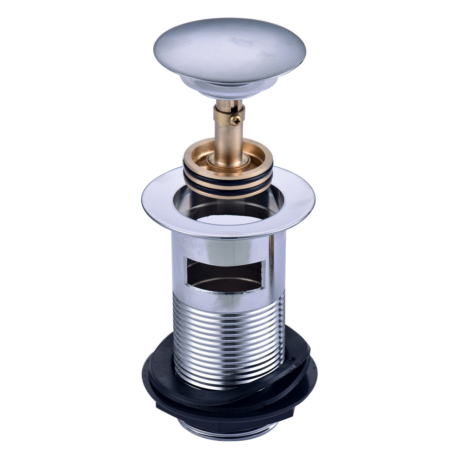 Round Slotted Sprung Pop Up Basin Waste Easy Clean Chrome