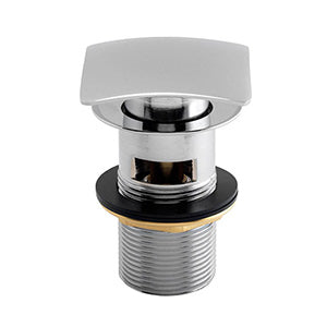Cube Square Freestanding Bath Shower Mixer Tap, Basin Sink Mixer Tap & Push Button Slotted Basin Waste Set