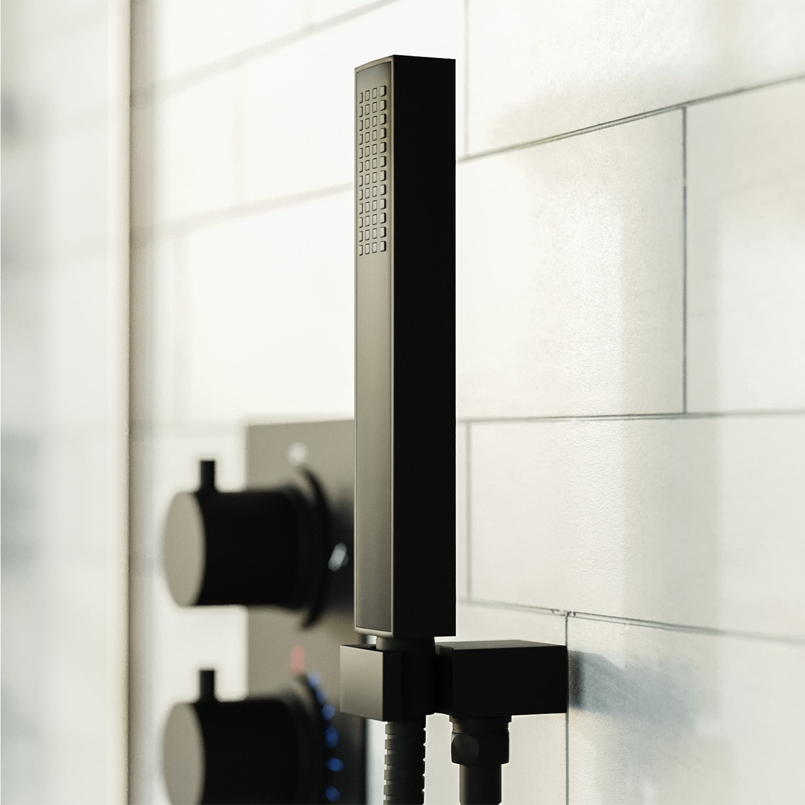 Ultra Stylish Hand Held Shower Bracket Holder Wall Kit Matte Black