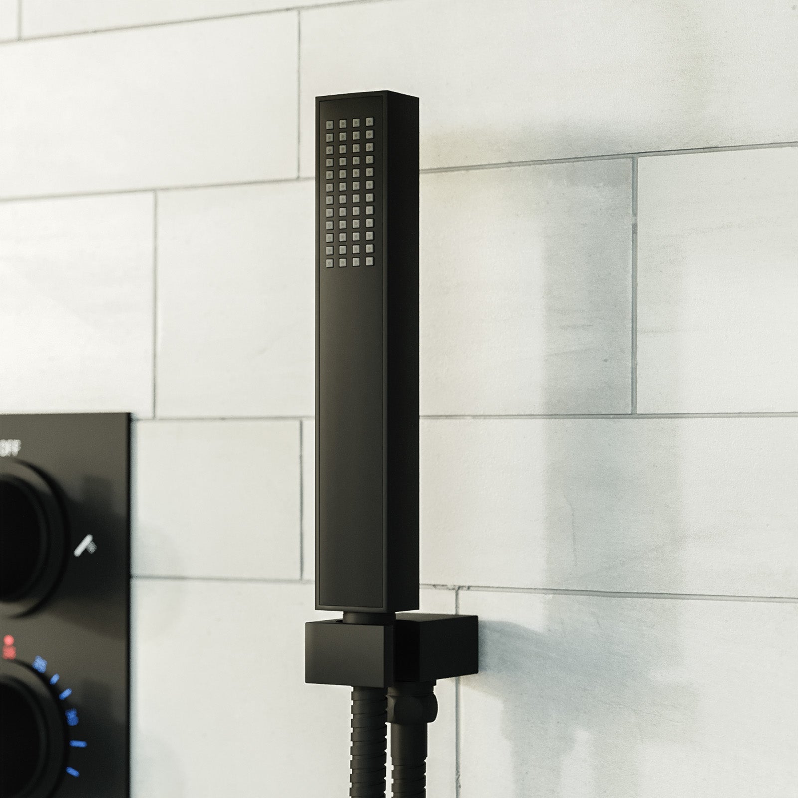 Ultra Stylish Hand Held Shower Bracket Holder Wall Kit Matte Black