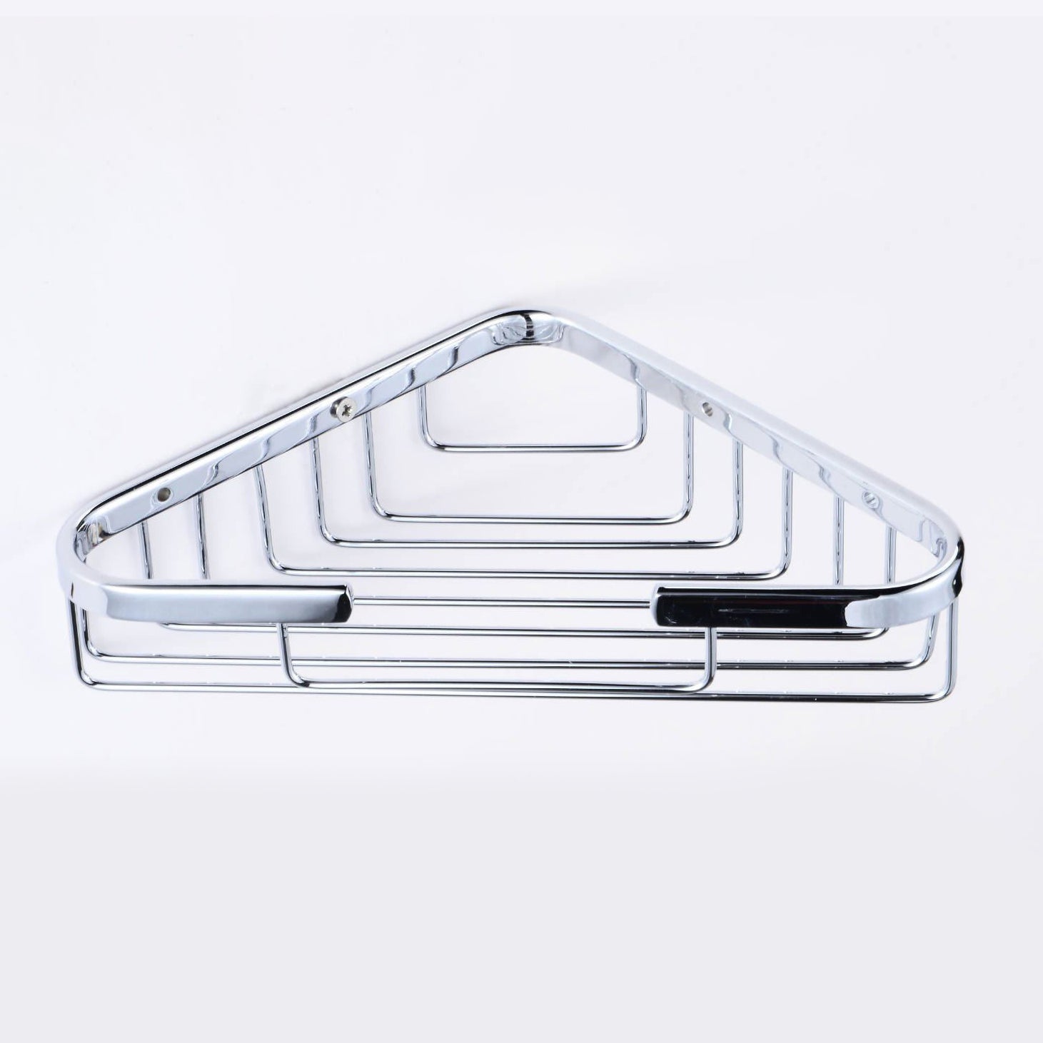 Bathroom 265mm x 60mm Brass Chrome Wall Mounted Corner Basket Shower Caddy