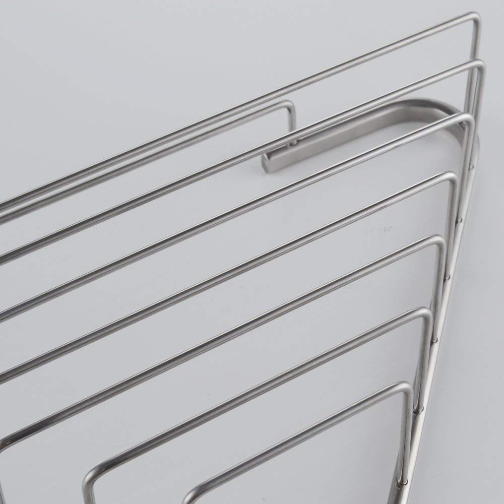 Bathroom 265mm x 60mm Brass Chrome Wall Mounted Corner Basket Shower Caddy