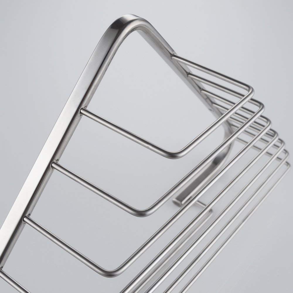 Bathroom 265mm x 60mm Brass Chrome Wall Mounted Corner Basket Shower Caddy