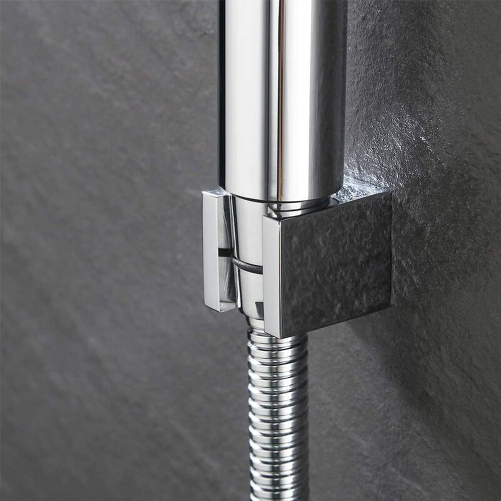 Square Wall Mounted Chrome Handset Holder for Shower or Bidet Douche