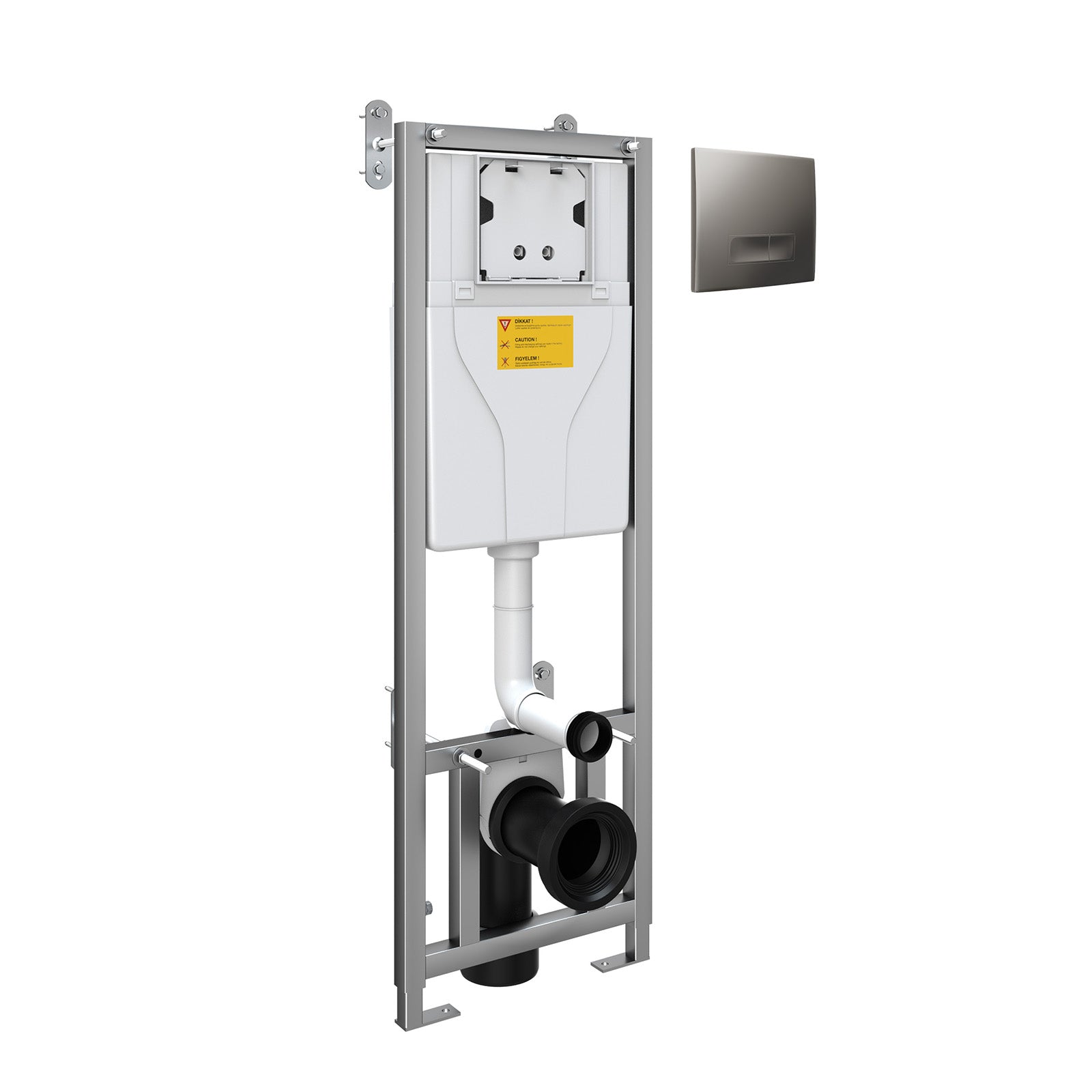 Contemporary Concealed WC Frame & Cistern with Chrome Flush Plate Dual Flush