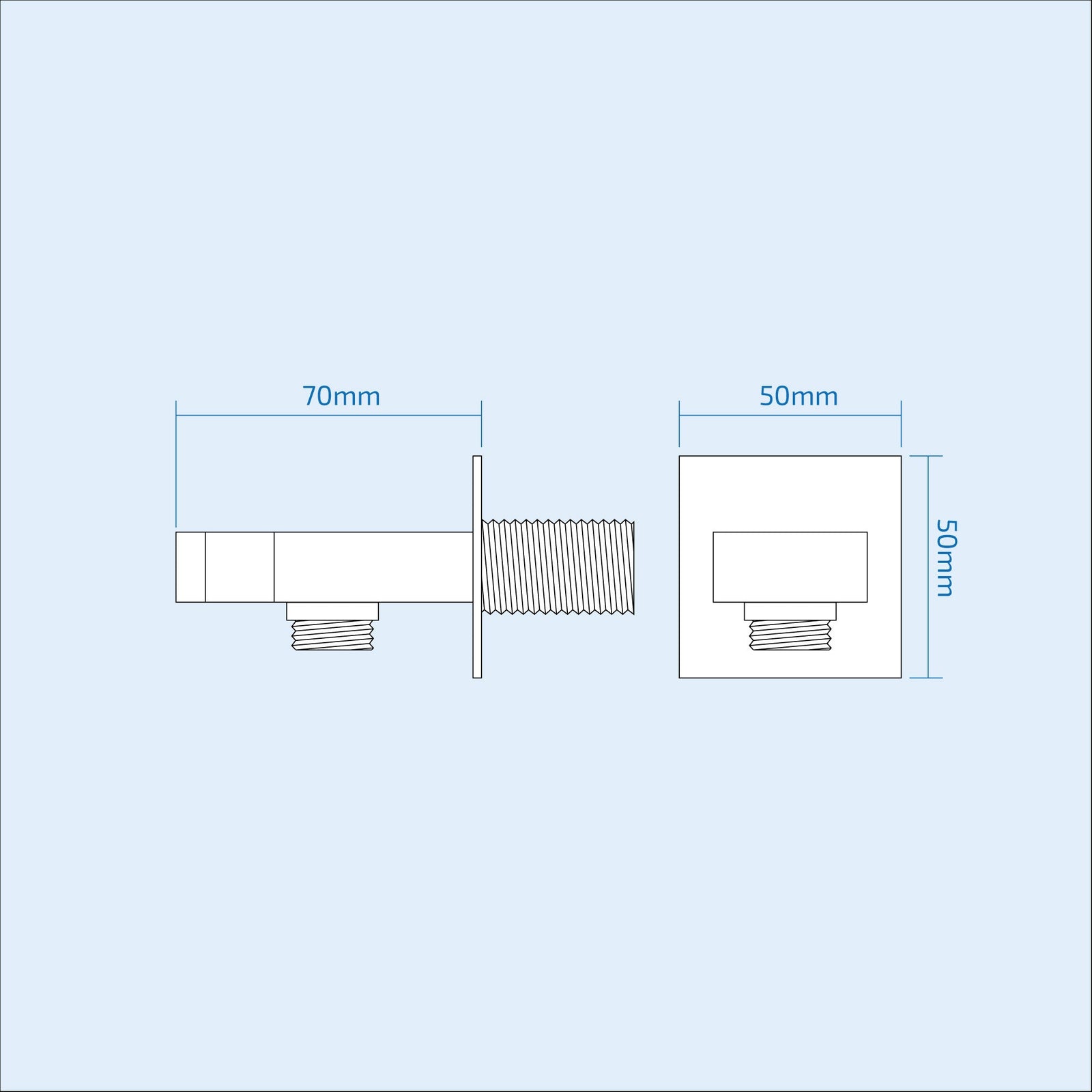 Orta Square Concealed Thermostatic Mixer Valve Hand Held 300mm Shower Head Set