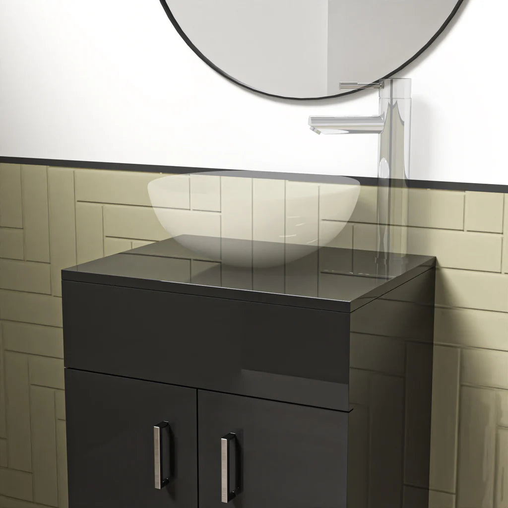 Nanuya 500mm Anthracite Moisture Resistant Vanity Cabinet Worktop