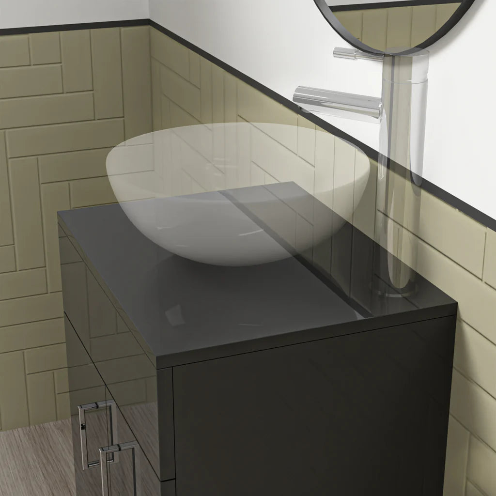 Nanuya 500mm Anthracite Moisture Resistant Vanity Cabinet Worktop
