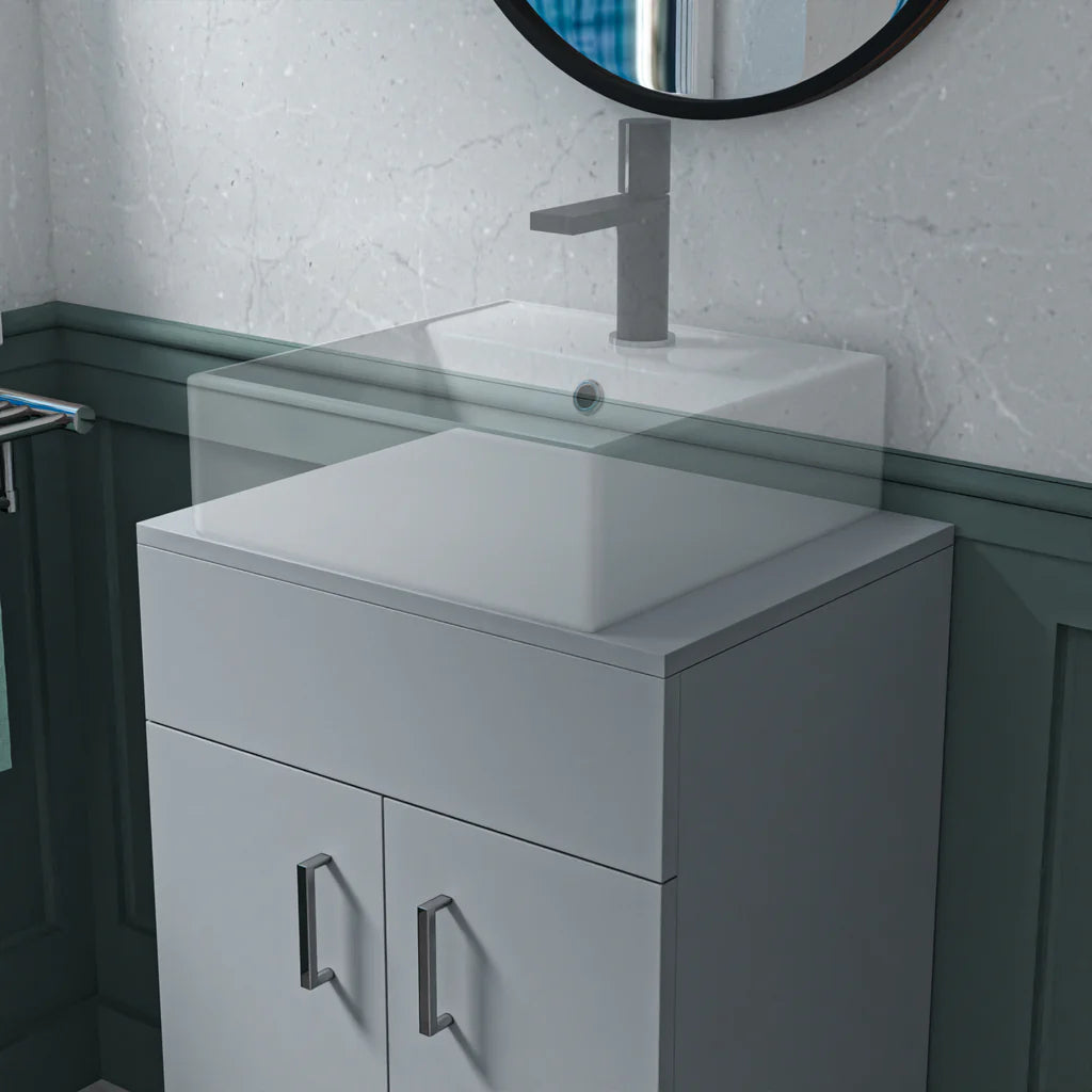 Nanuya 500mm Grey Moisture Resistant Vanity Cabinet Worktop