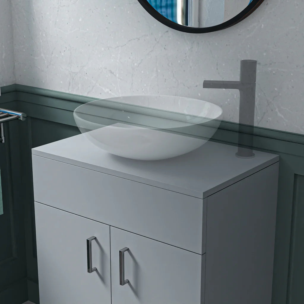 Nanuya 600mm Grey Moisture Resistant Vanity Cabinet Worktop