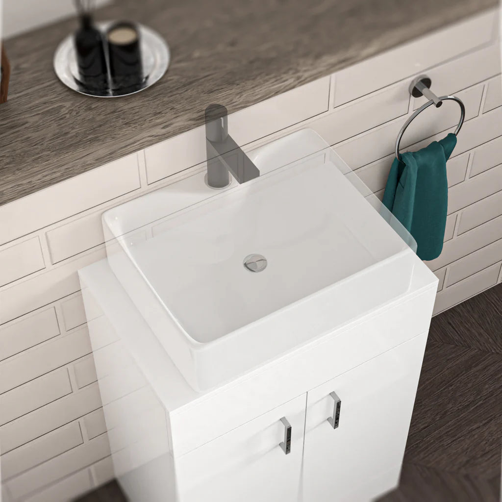 Nanuya 600mm White Moisture Resistant Vanity Cabinet Worktop