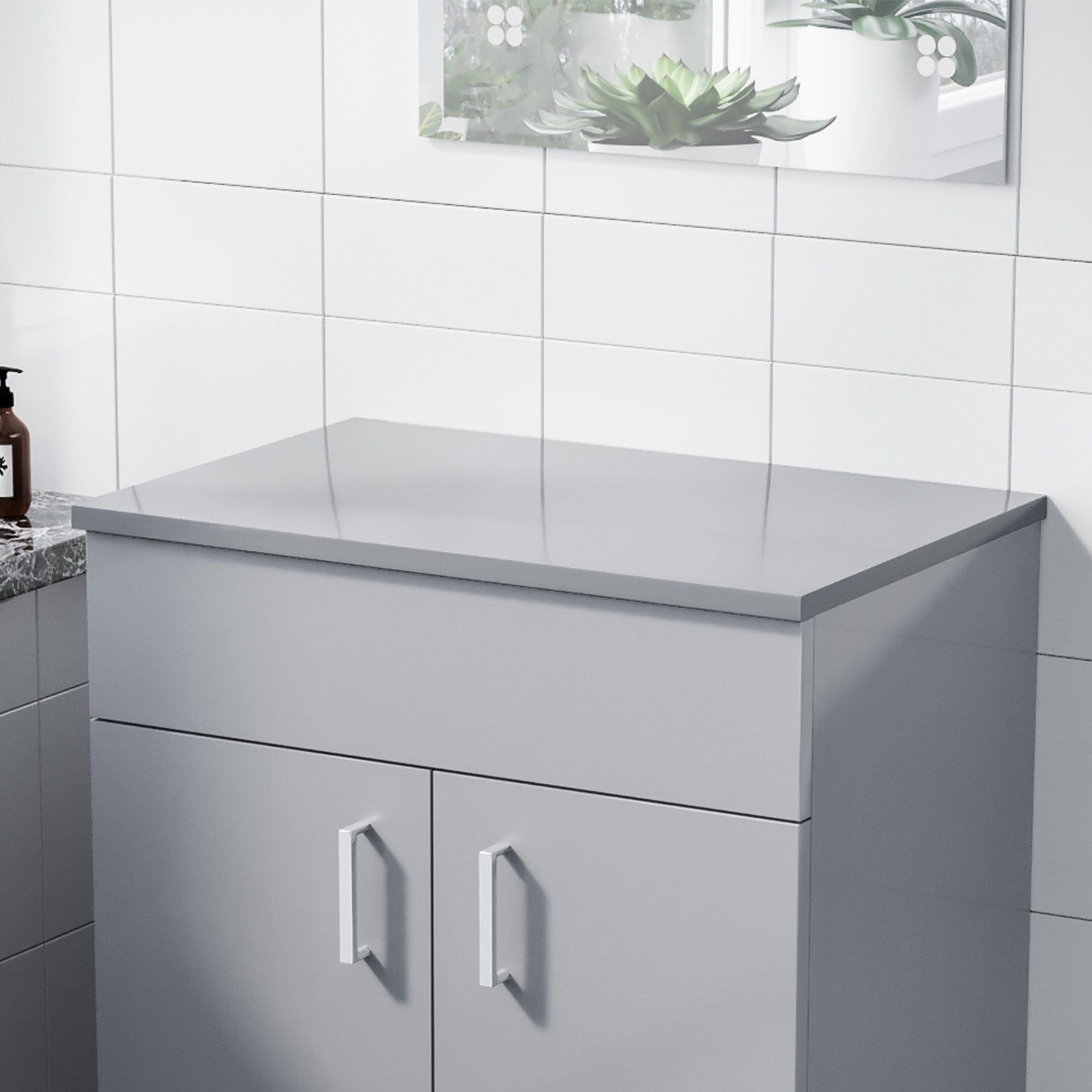 Napton 505mm Grey MDF Bathroom Worktop For Vanity Cabinet