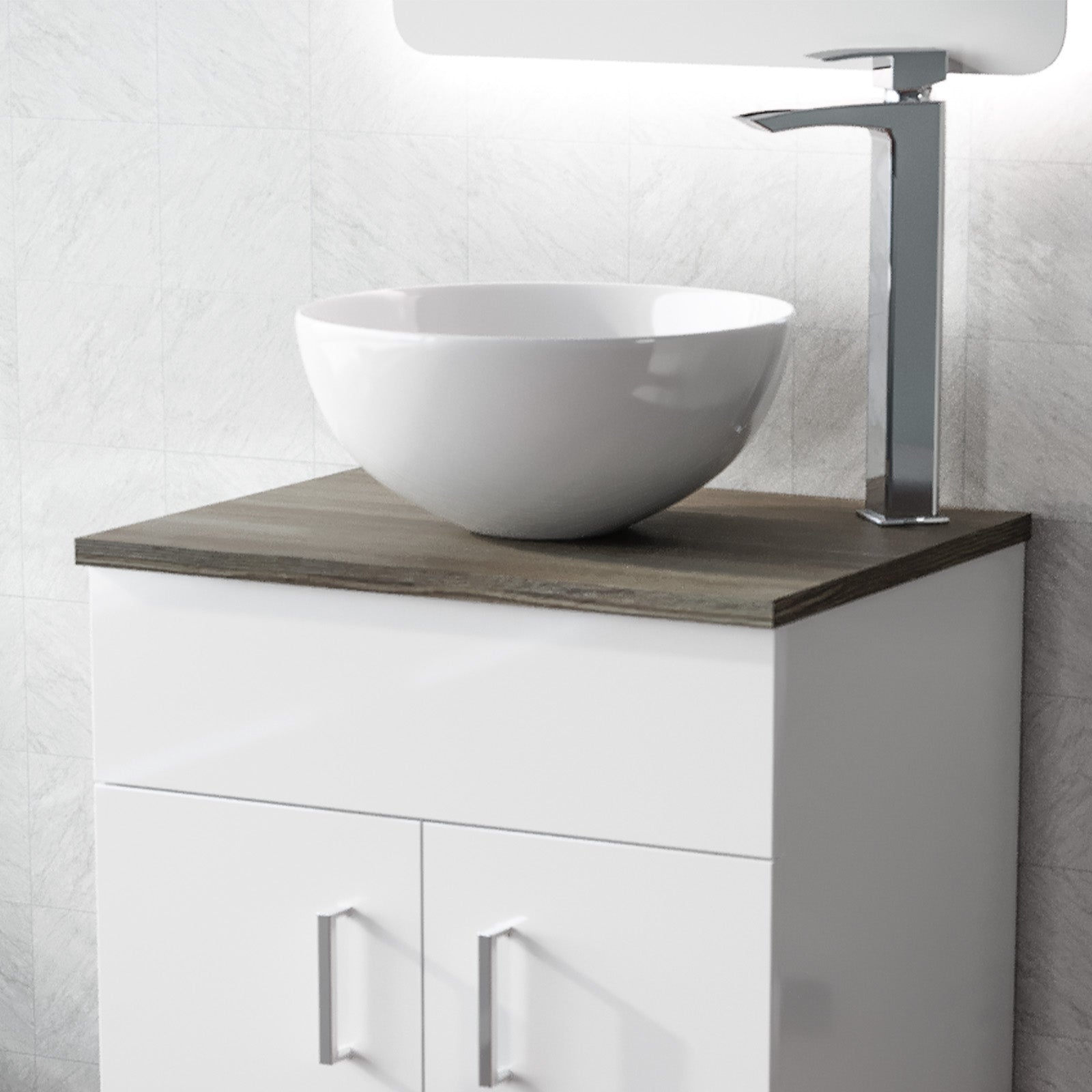 Napton 505mm Oak MDF Bathroom Worktop For Vanity Cabinet