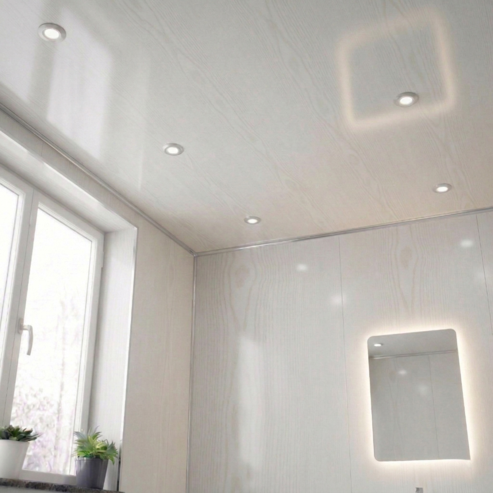 White Wood Matt PVC Ceiling Panel/Shower Wall Panel 250mm X 2700mm X 5mm (Pack Of 4)