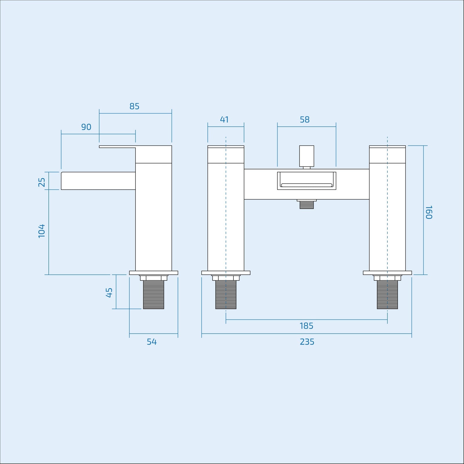 Chrome Modern Waterfall Bath Shower Mixer Tap with Handset Kit