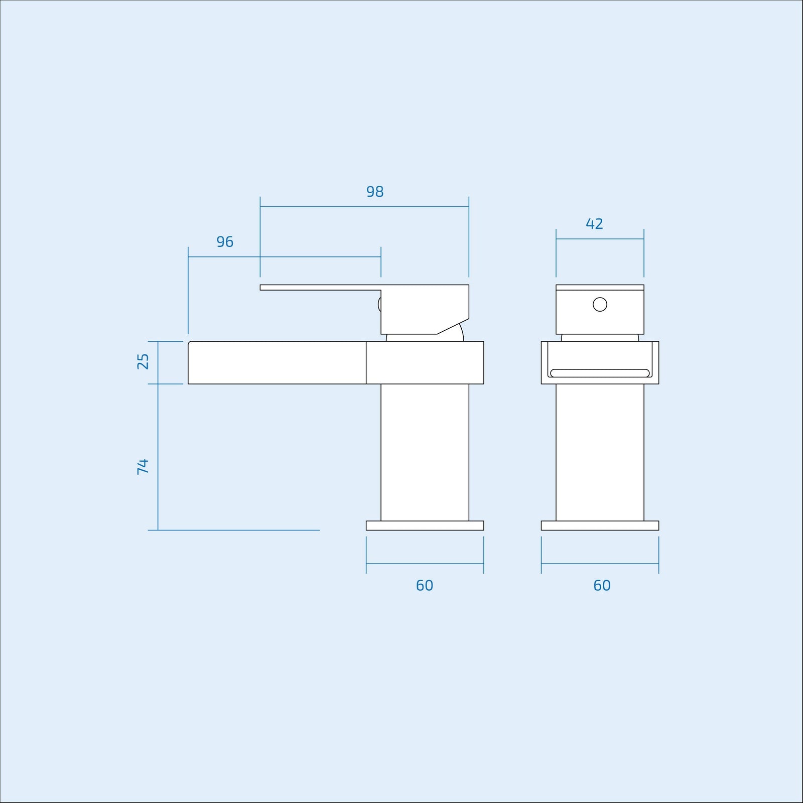 Saturn Contemporary Waterfall  Waterfall Single Lever Mono Mixer Tap