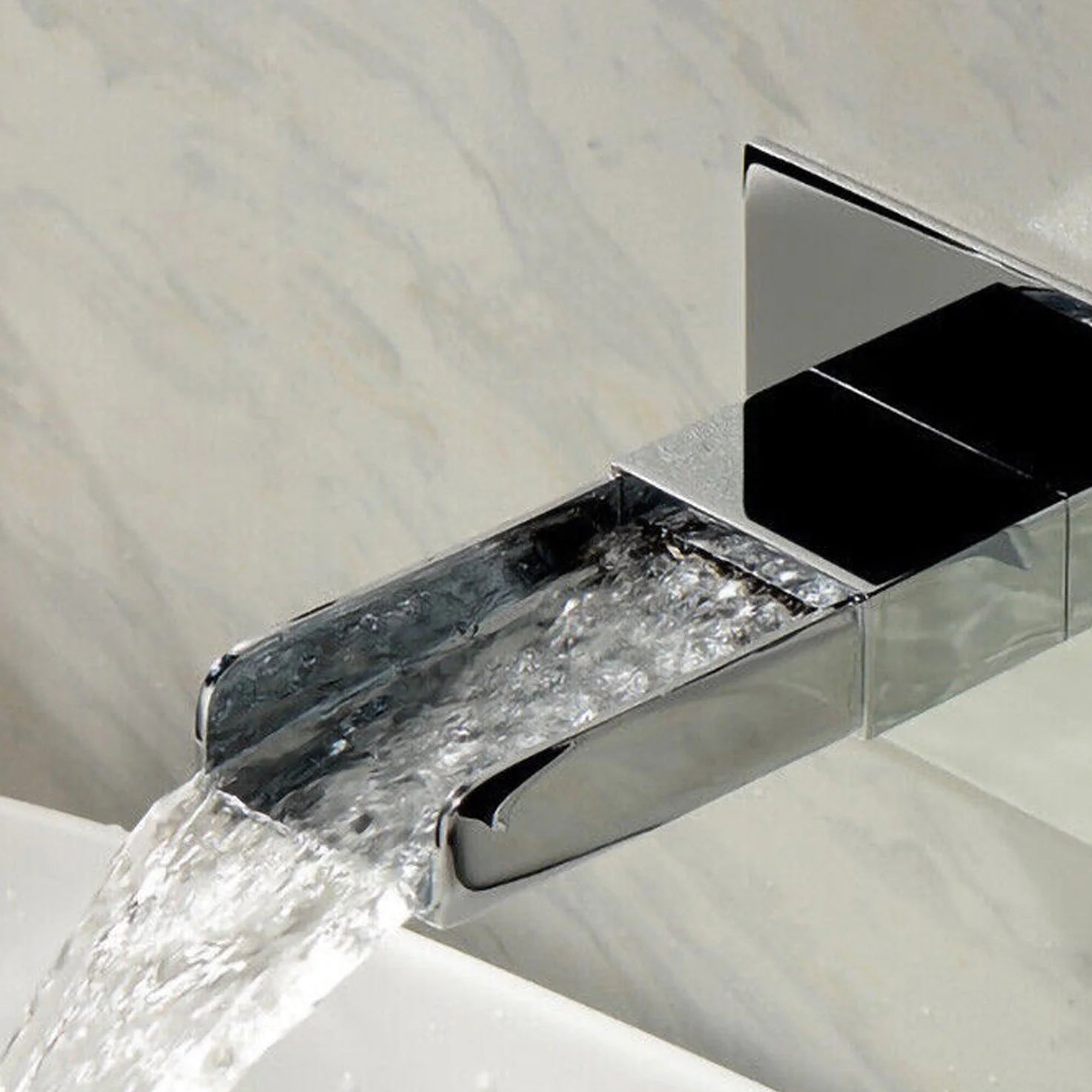 Chrome Wall Mounted Waterfall Spout Tap Chrome