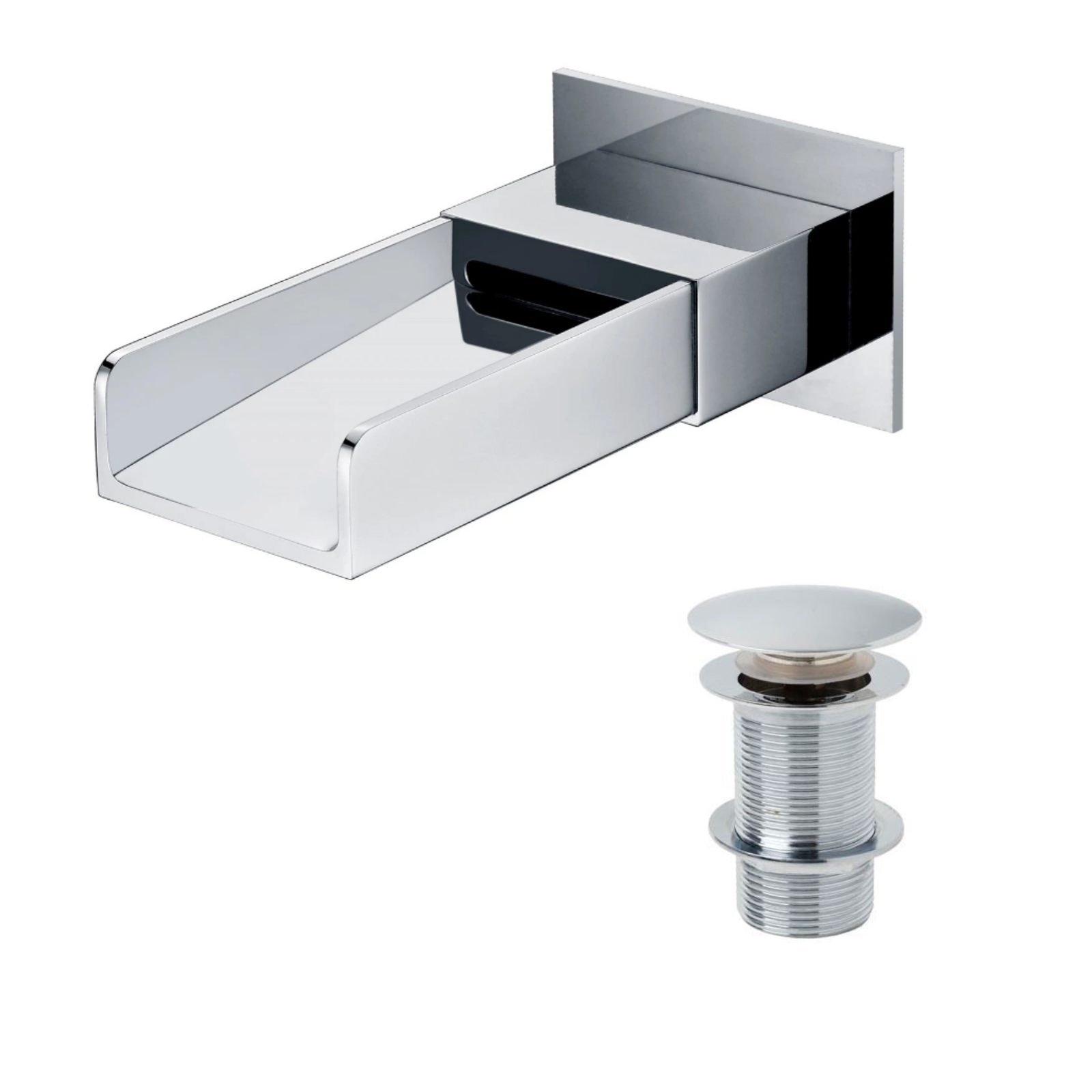 Chrome Wall Mounted Waterfall Spout Tap Chrome