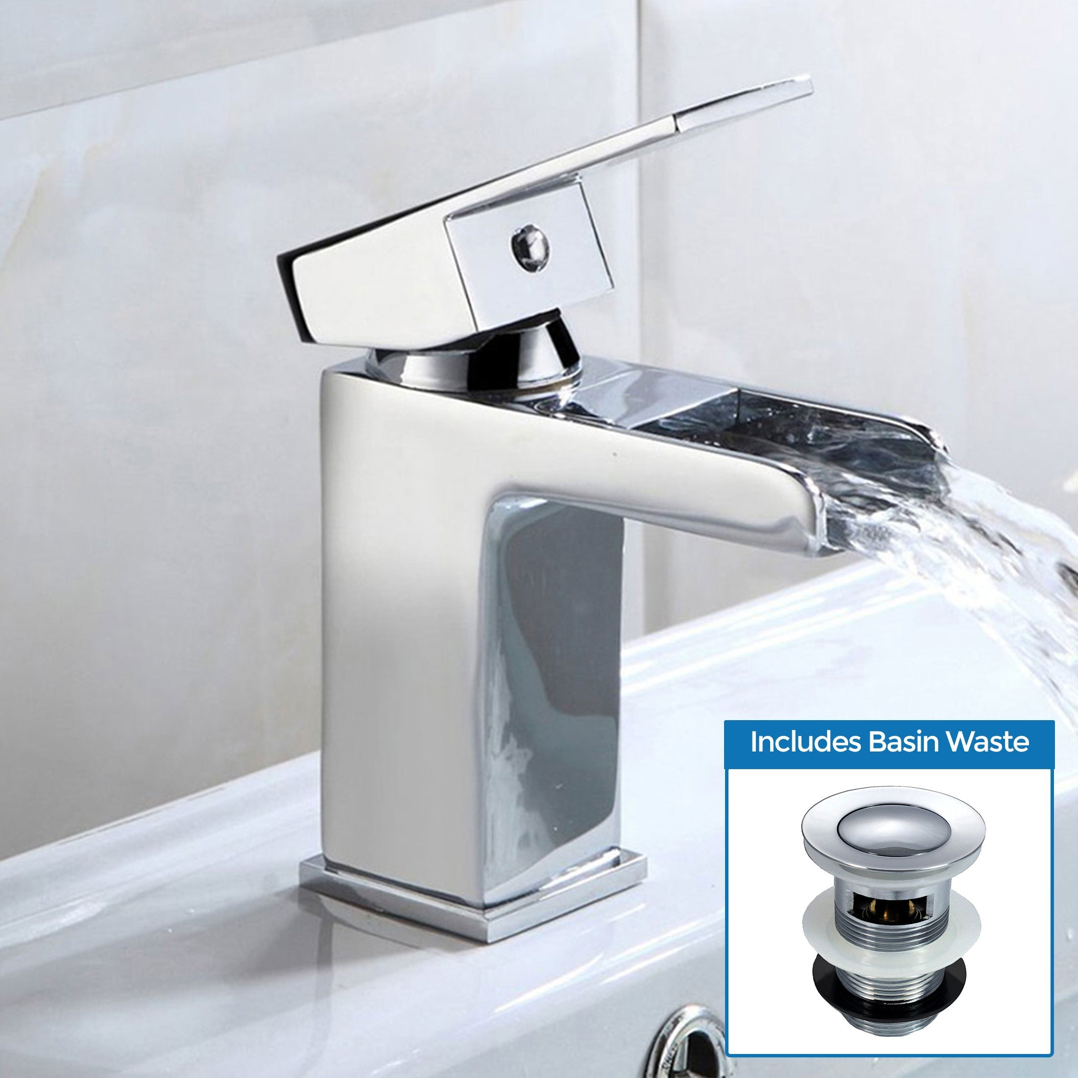Ozone Waterfall Waterfall Cloakroom Basin Mono Mixer