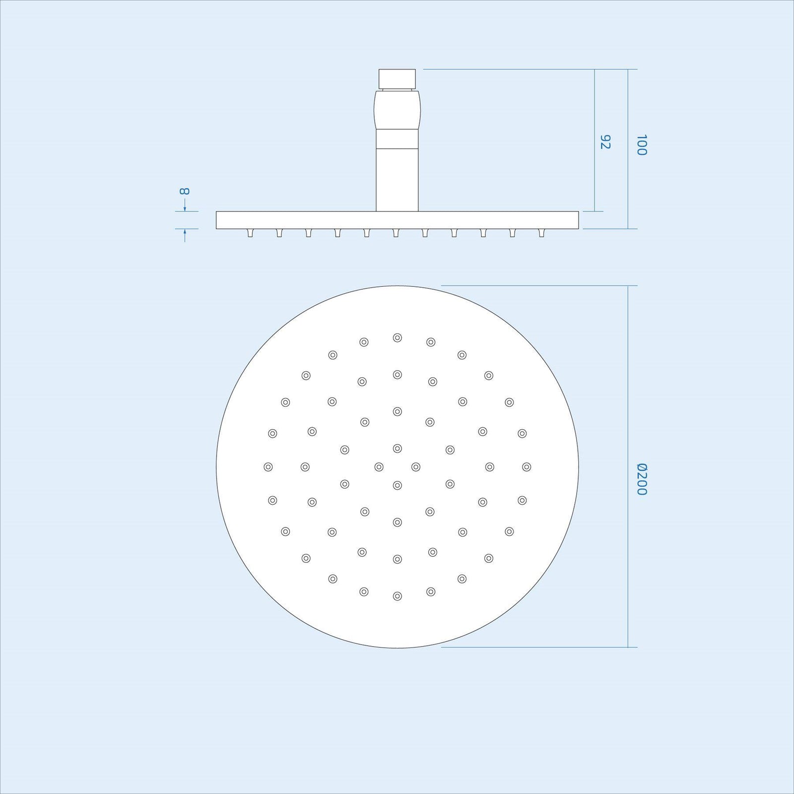 Violet Round Concealed Thermostatic Shower Mixer, Led Shower Head & Handset
