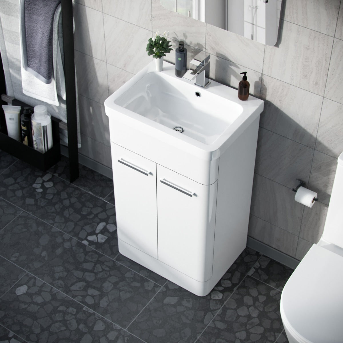 Afern 500mm Vanity Unit Cabinet and Wash Basin White