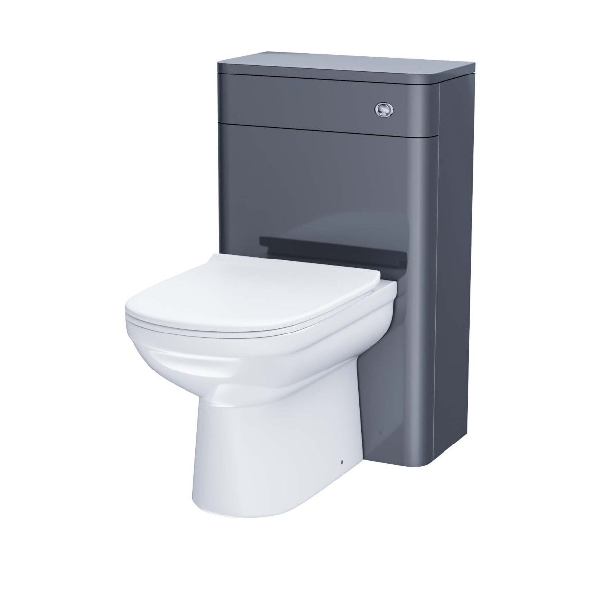 Afern Modern Anthracite 500mm Back To Wall WC Toilet Unit Gloss