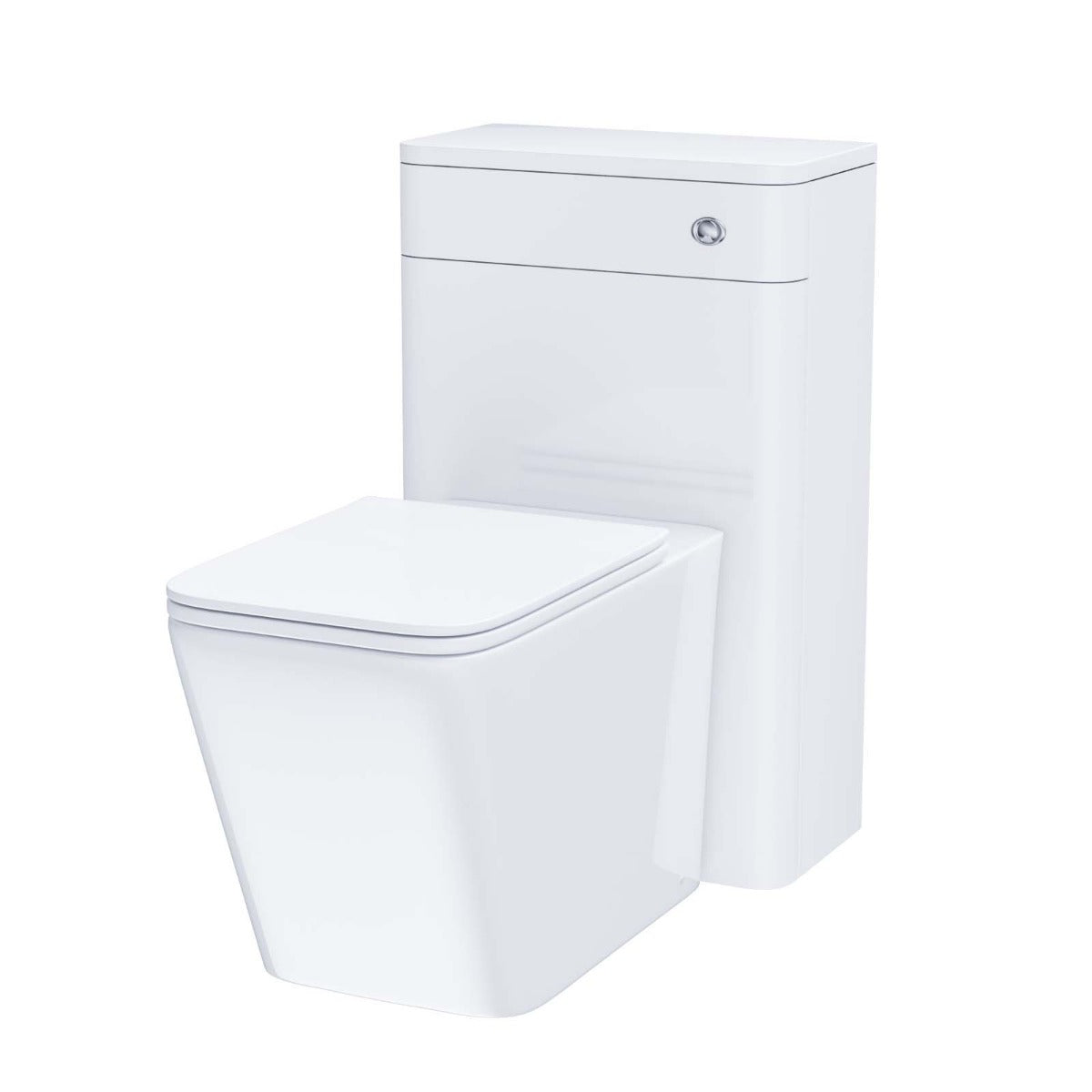 Afern Modern White 500mm Back To Wall WC Toilet Unit Rimless Space Saving