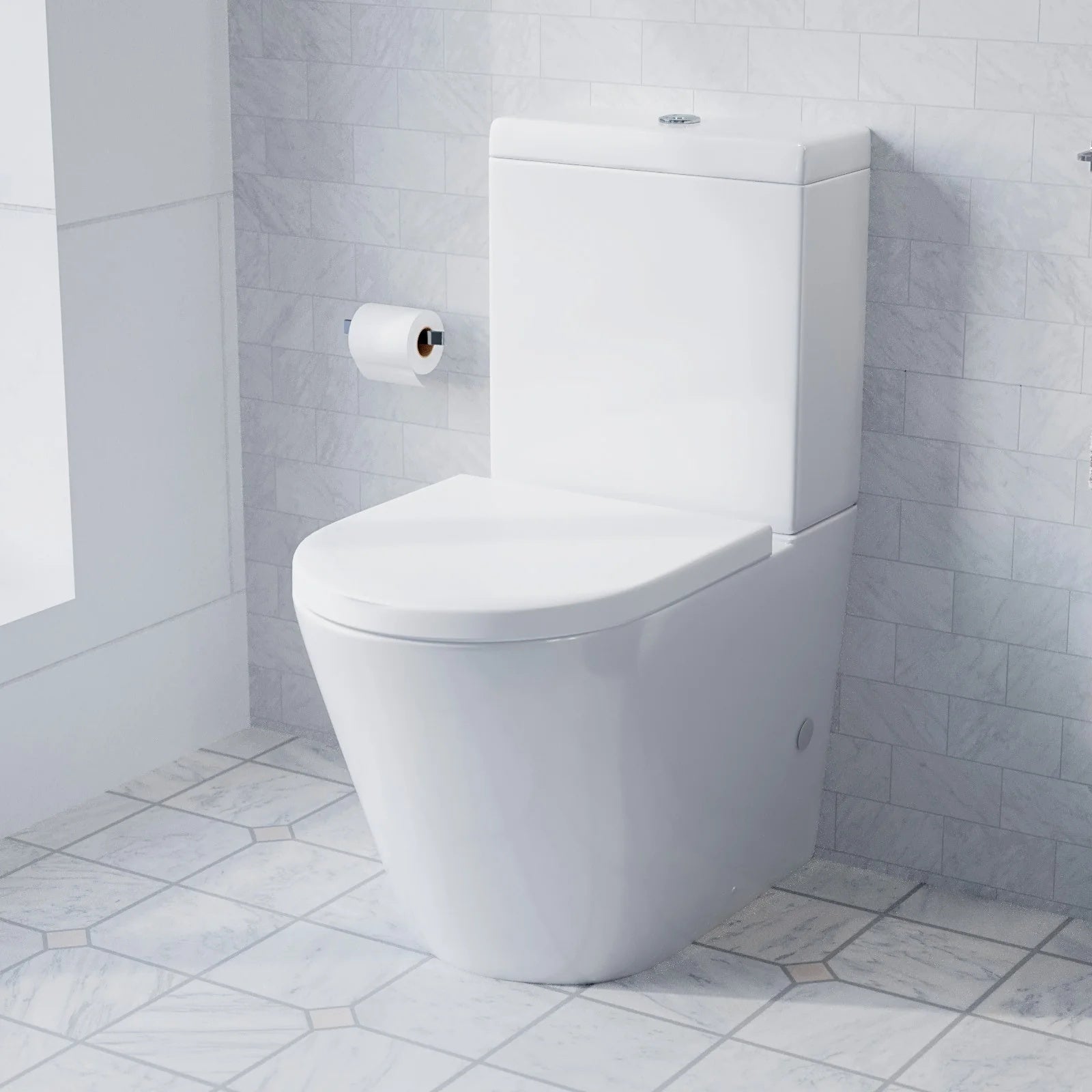 Afern Freestanding Anthracite Vanity with Close Coupled Toilet & 800mm Quadrant Screen
