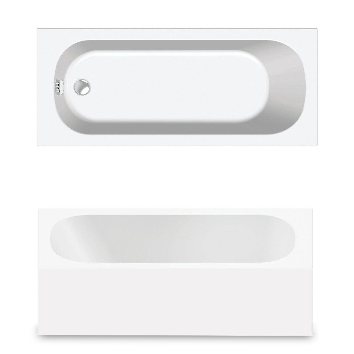 Modern White | Standard Round 1700mm x 700mm Single Ended Bath Tub With Leg Set | Bathroom Republic