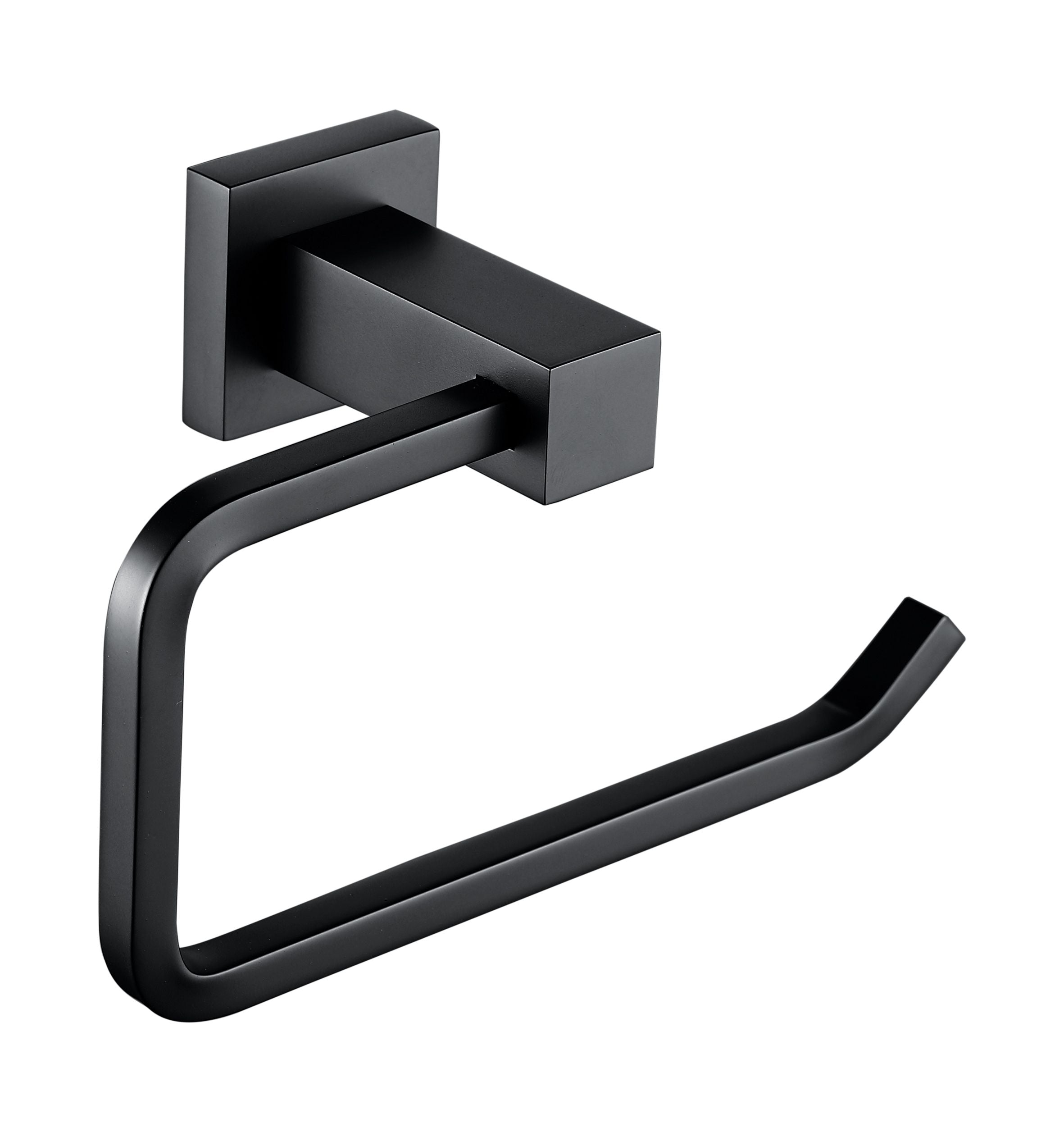 Square Toilet Paper Roll Holder Matte Black