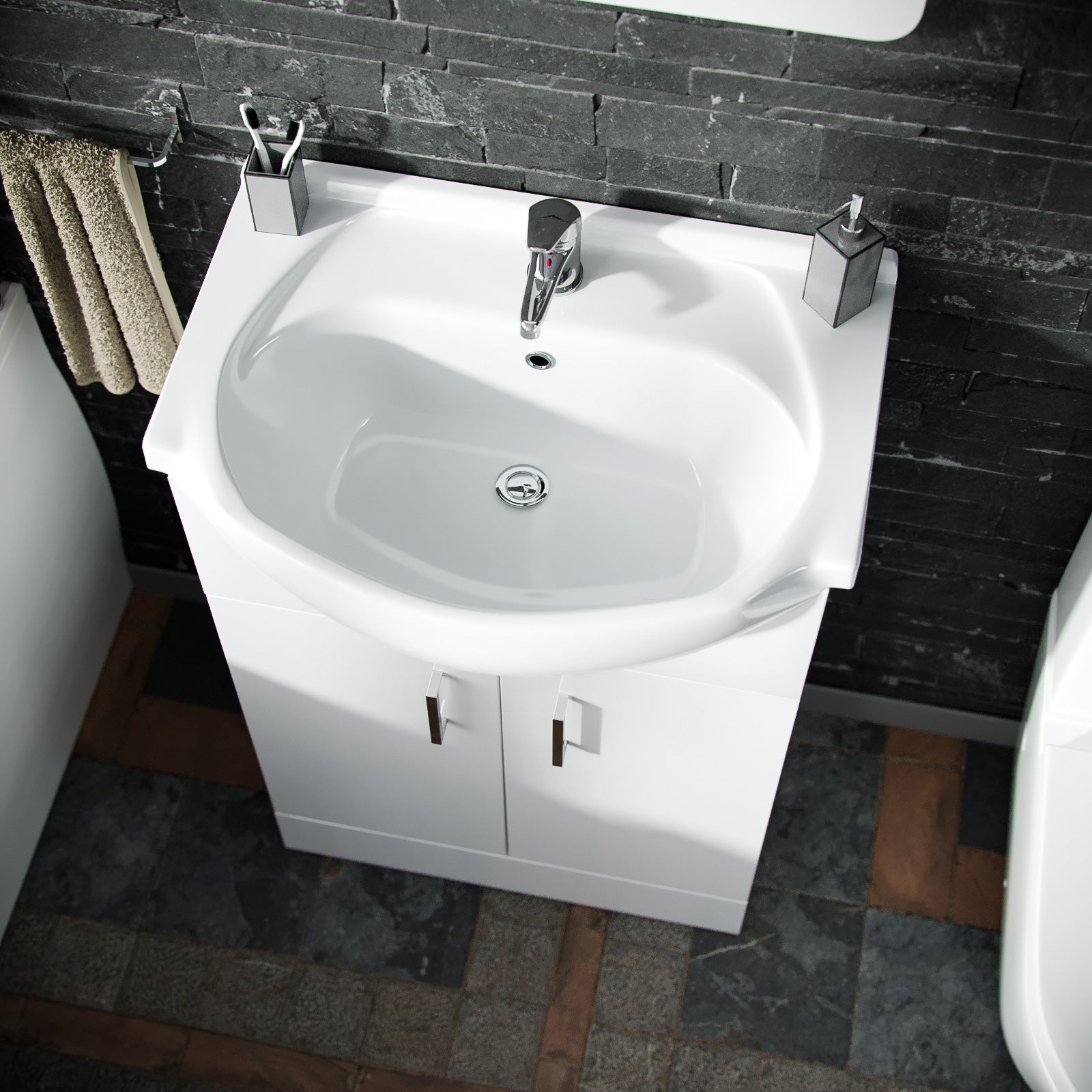 White 1700mm Bath Close Coupled Toilet Slider Rail Shower Basin Tap & Waste