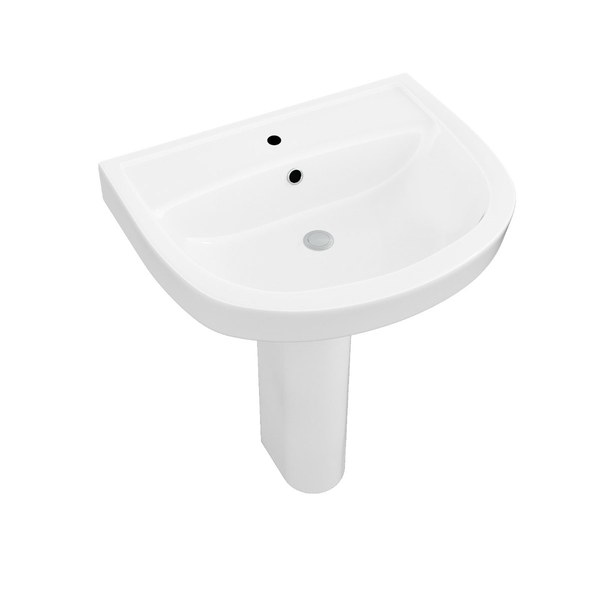 White 550mm ECO Basin With Full Pedestal