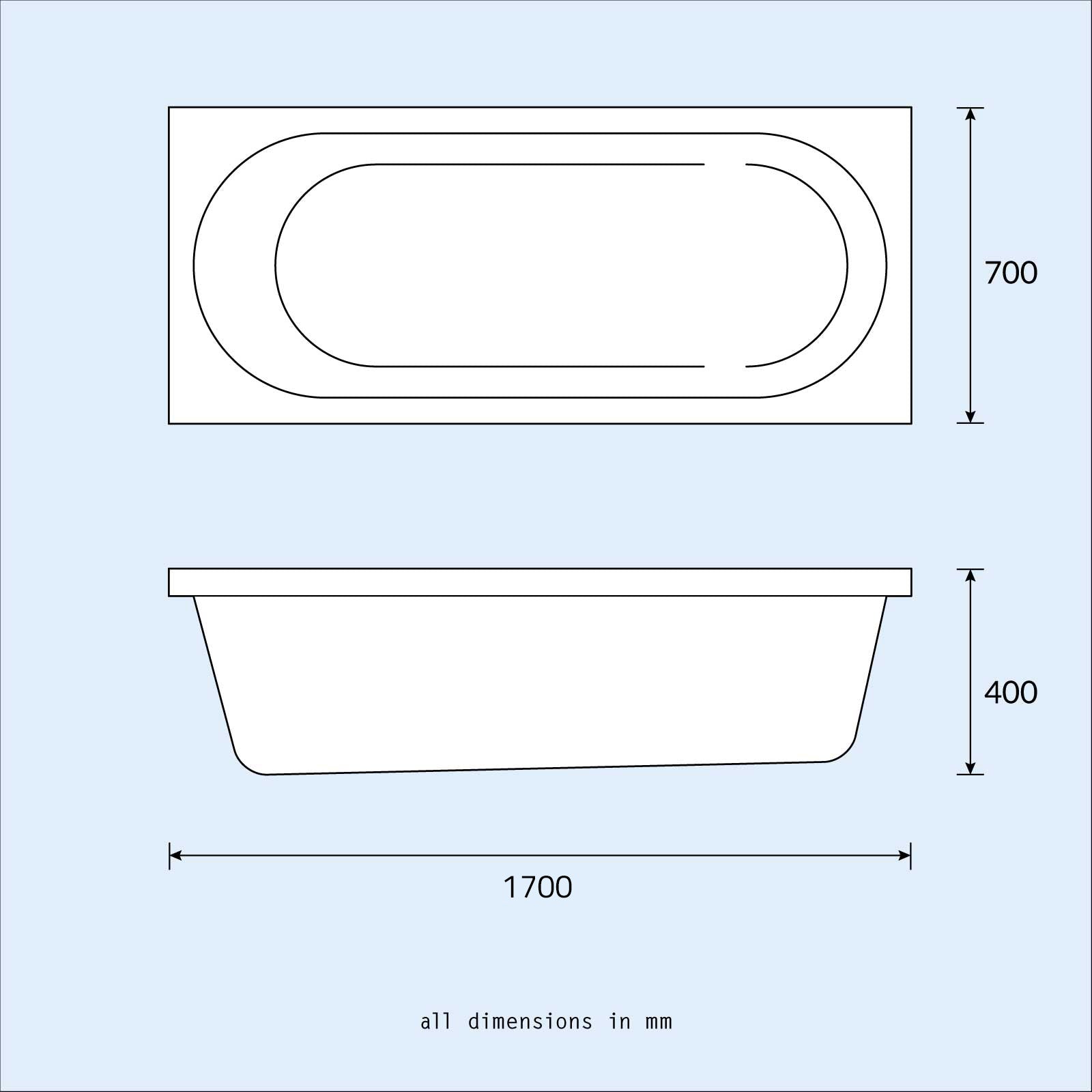 Taunton Standard Straight Round Bathroom Bath Tub