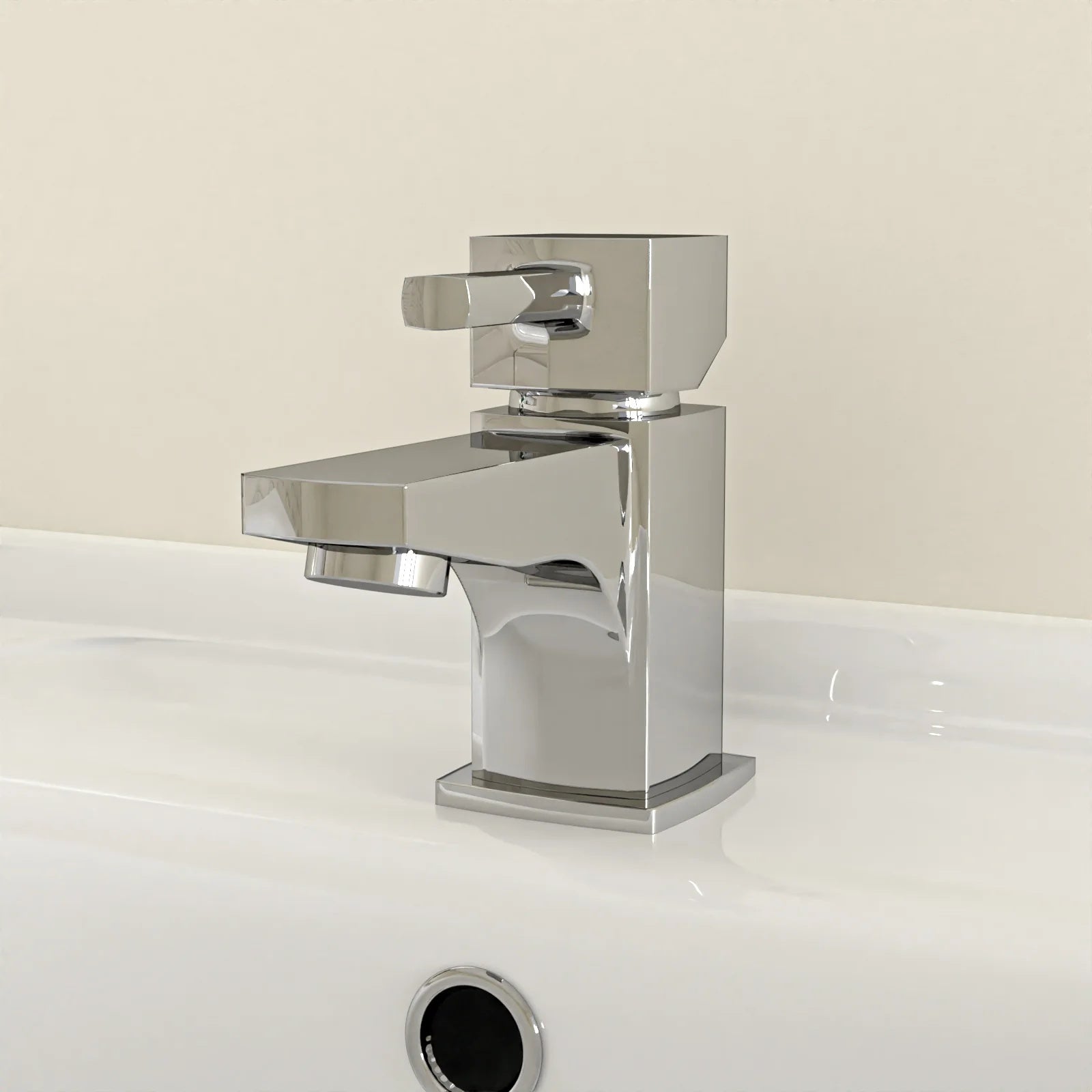 1400mm Bathtub With Screen, 515mm Vanity, Close Coupled Toilet - Set with Chrome Fittings