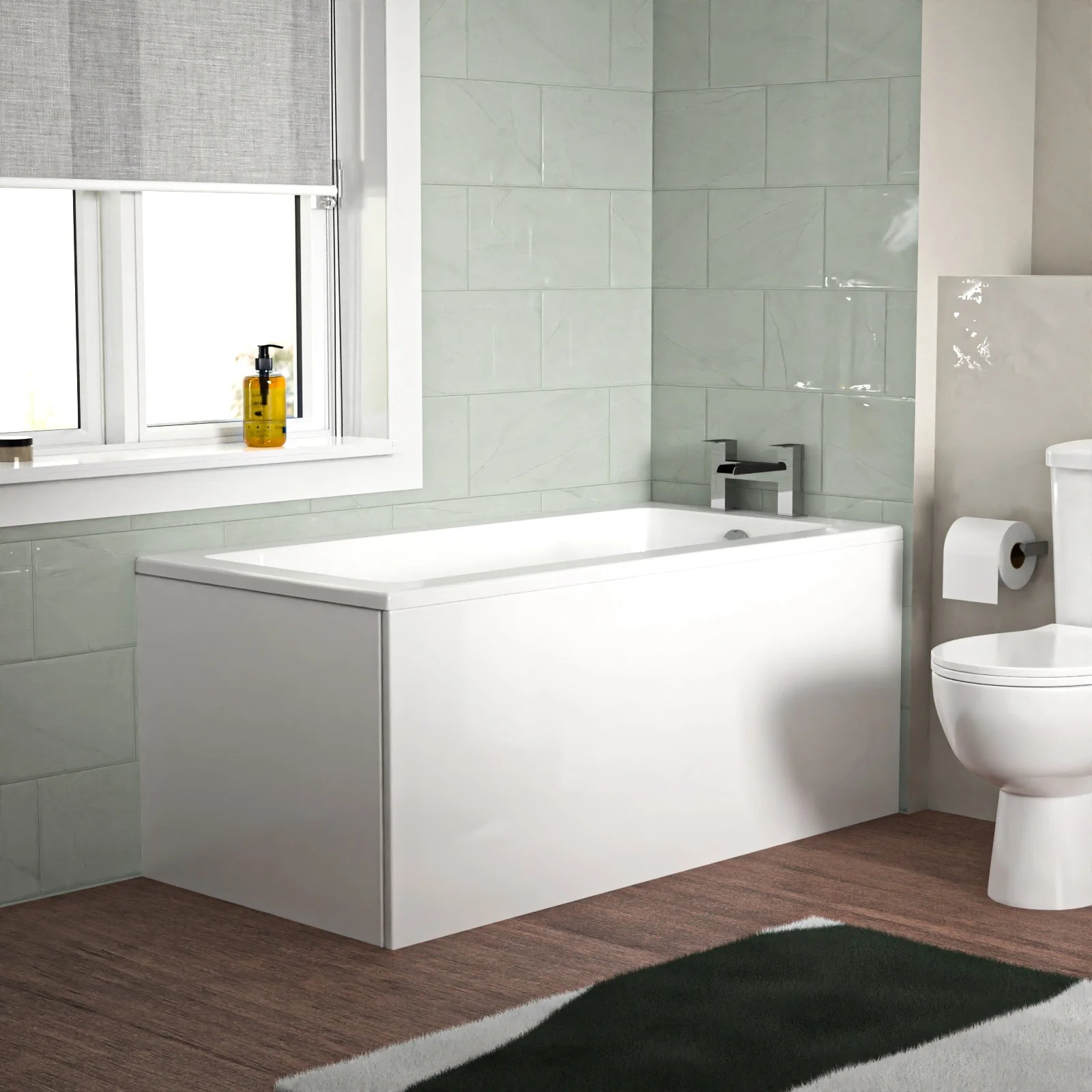 Bathroom Suite 1400mm Round Bathtub with 400mm Freestanding Vanity & Toilet