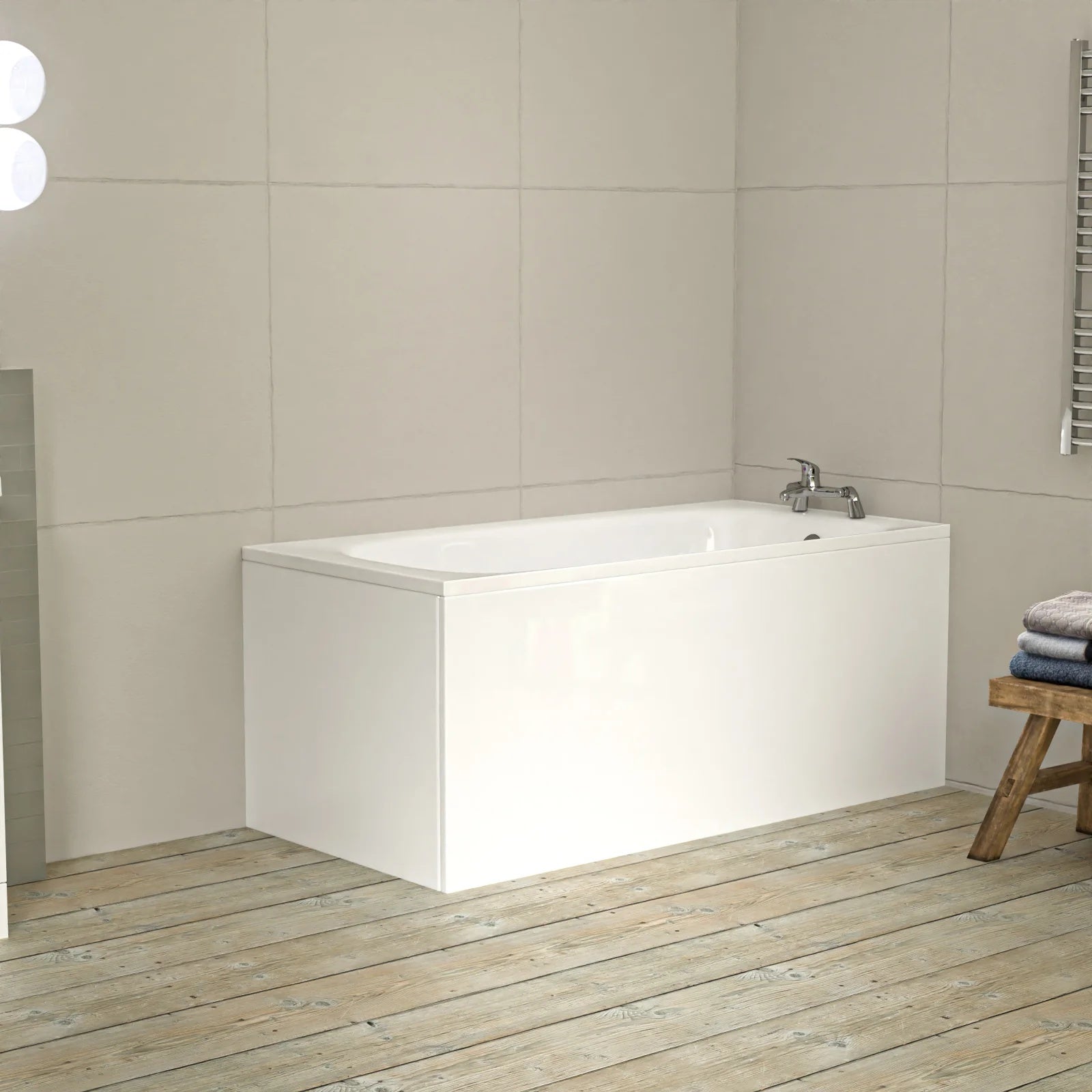 Bathroom Suite 1500mm Round Bathtub With 450mm Freestanding Vanity and Toilet