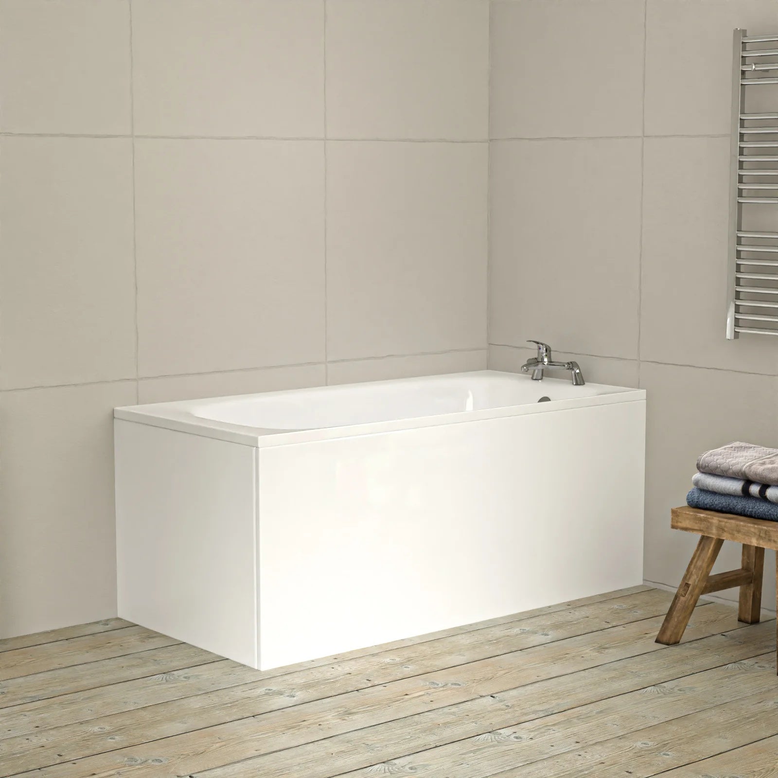 Bathroom Suite 1500mm Round Bathtub with 550mm Freestanding Vanity & Toilet