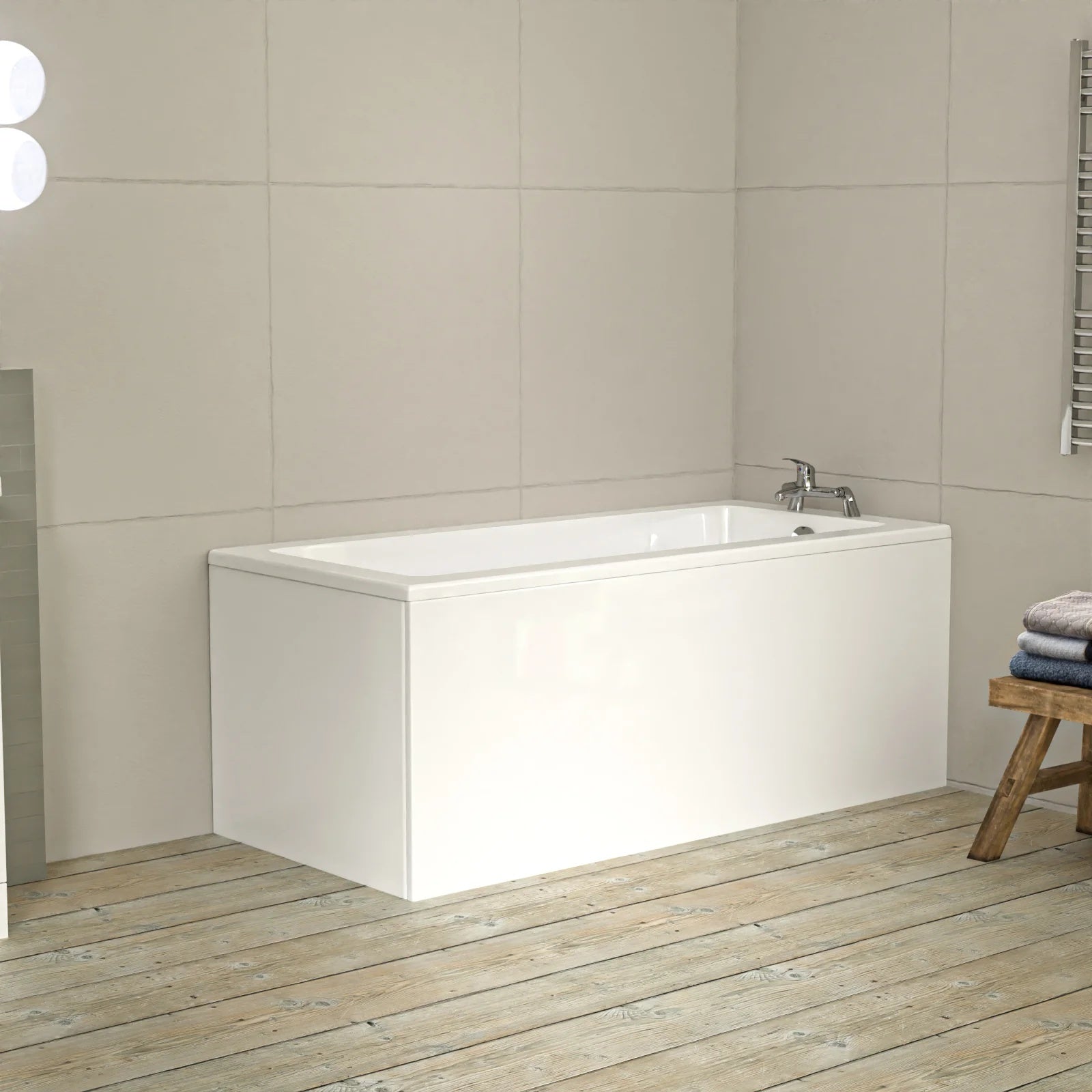 Bathroom Suite 1500mm Square Bathtub With 450mm Freestanding Vanity and Toilet