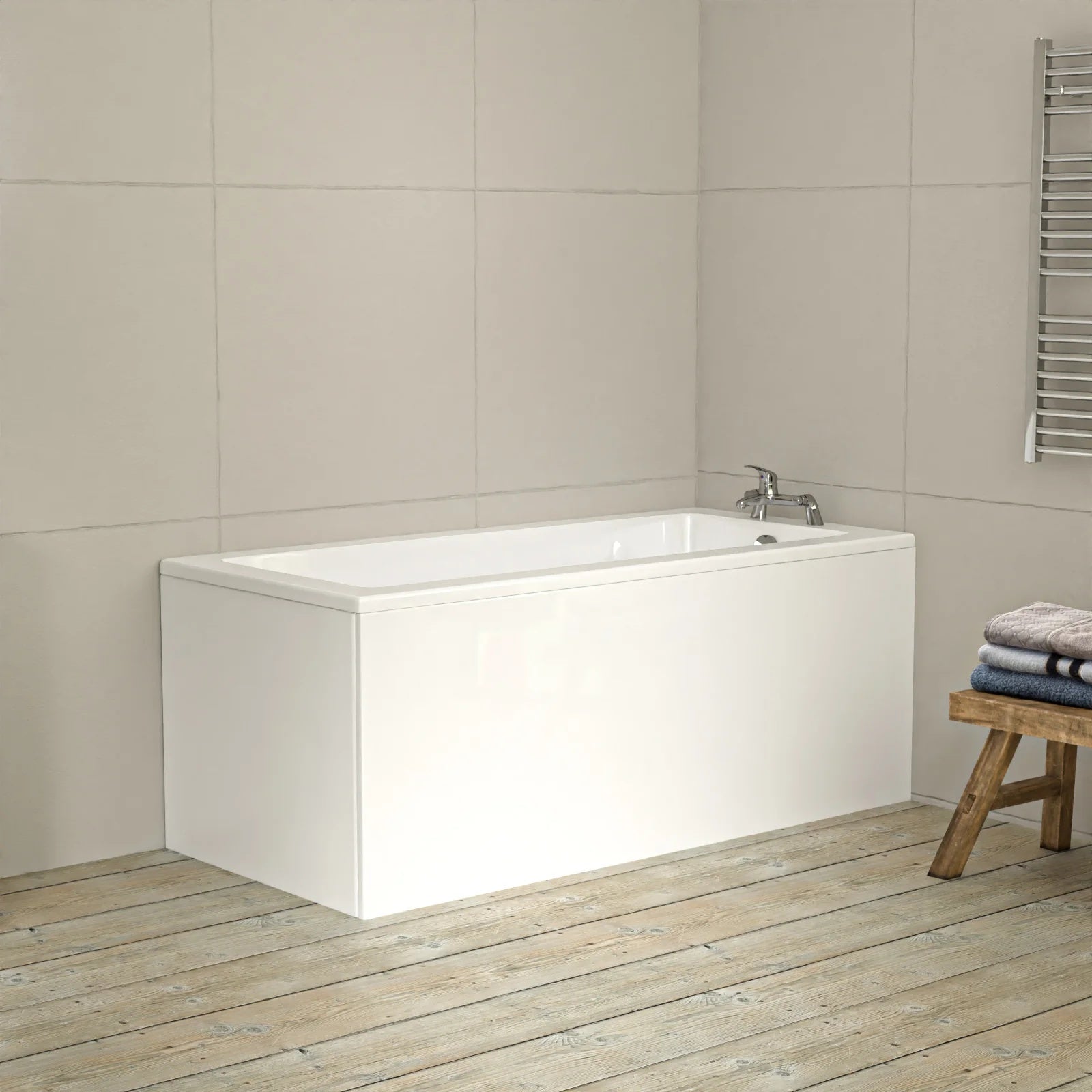 Bathroom Suite 1500mm Square Bathtub with 550mm Freestanding Vanity & Toilet