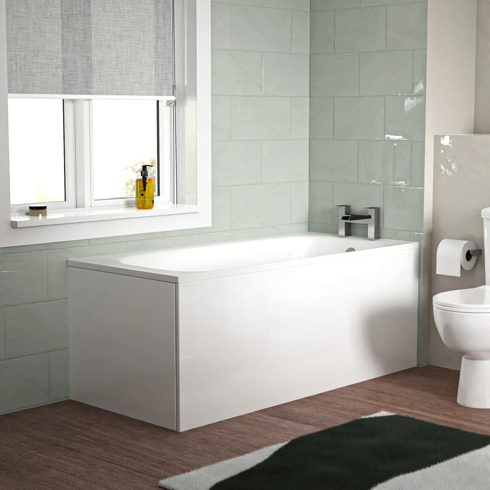 Bathroom Suite 1600mm Round Bathtub with 400mm Freestanding Vanity & Toilet