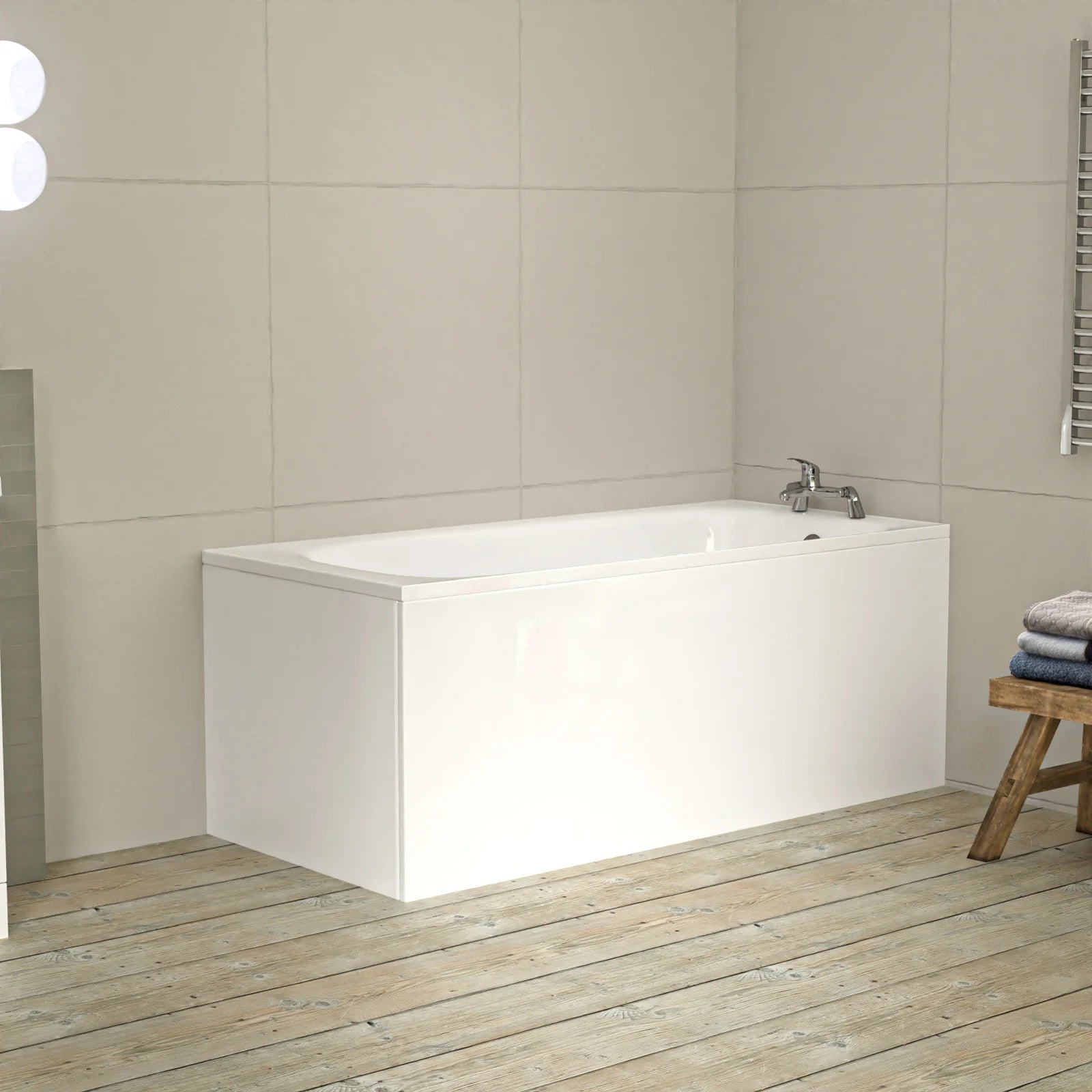 Bathroom Suite 1600mm Round Bathtub With 450mm Freestanding Vanity and Toilet