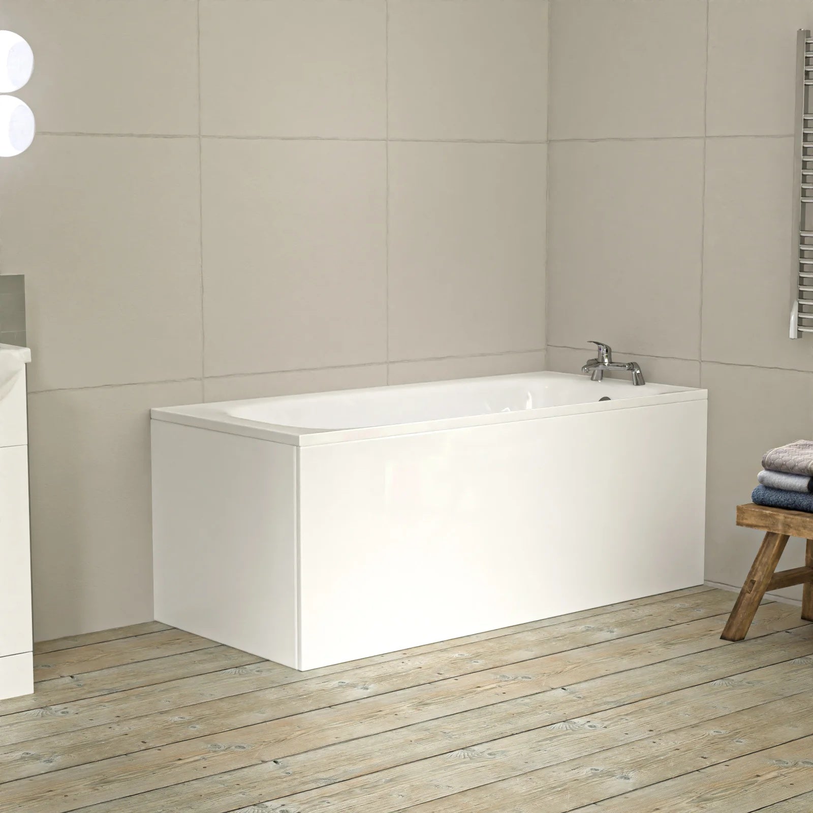 Bathroom Suite 1600mm Round Bathtub with 550mm Freestanding Vanity & Toilet