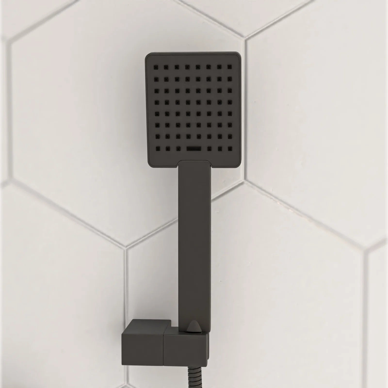 Black Finish Square Shower Handset Bathroom