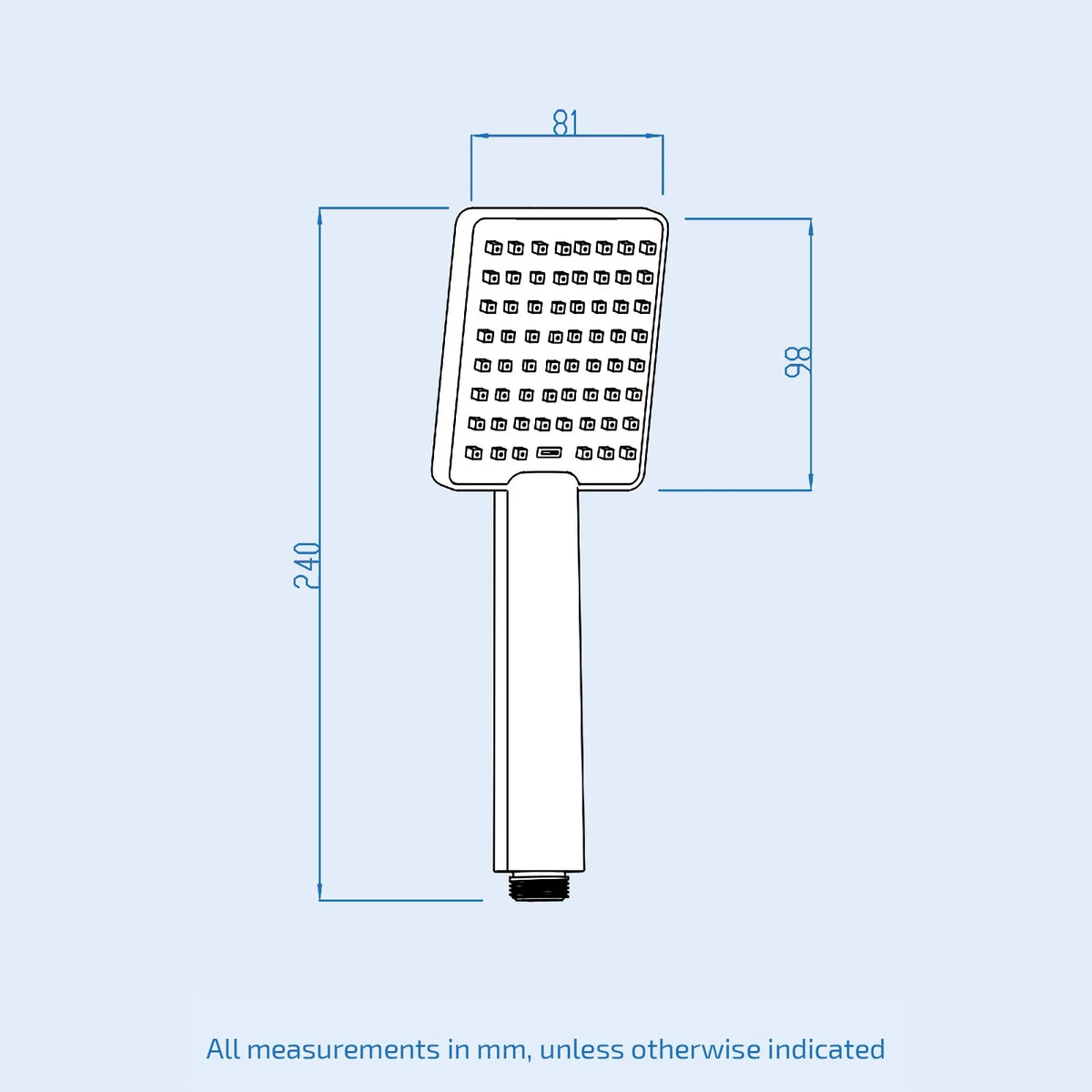 Black Finish Square Shower Handset Bathroom