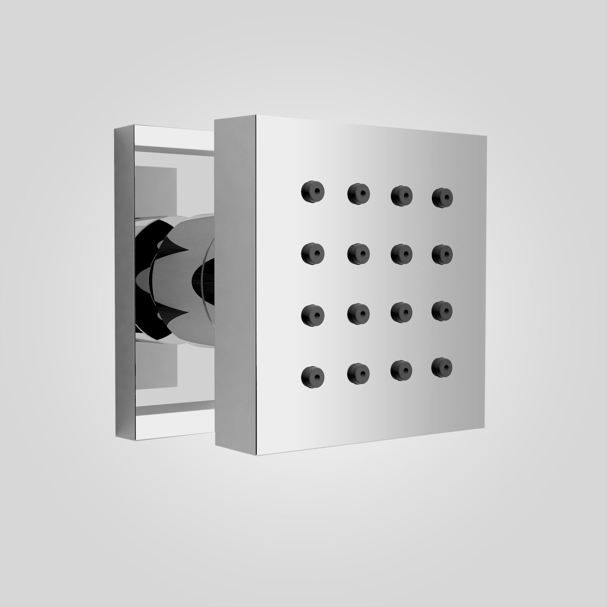 Single Square Chrome Plated Brass Shower Bath Body Massage Jet