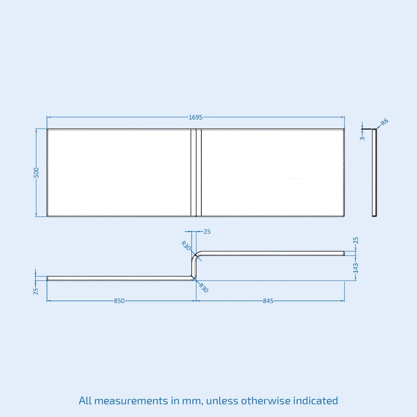 Bretford 1700mm LH L-Shaped Shower Bath with Screen & Front Panel, 1005mm Basin Vanity Unit with Black Handle & BTW Toilet