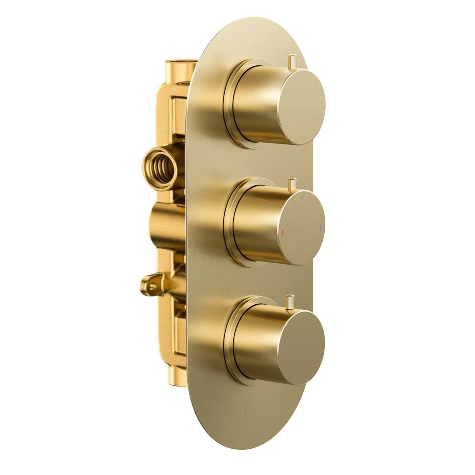 Brushed Brass Two Outlet Concealed Thermostatic Mixer Valve