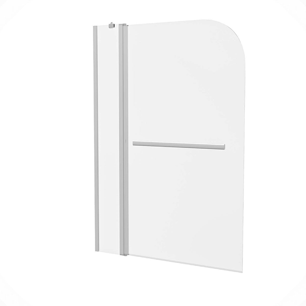 1000mm Curved Glass Bath Screen Swing Door & Towel Bar Chrome