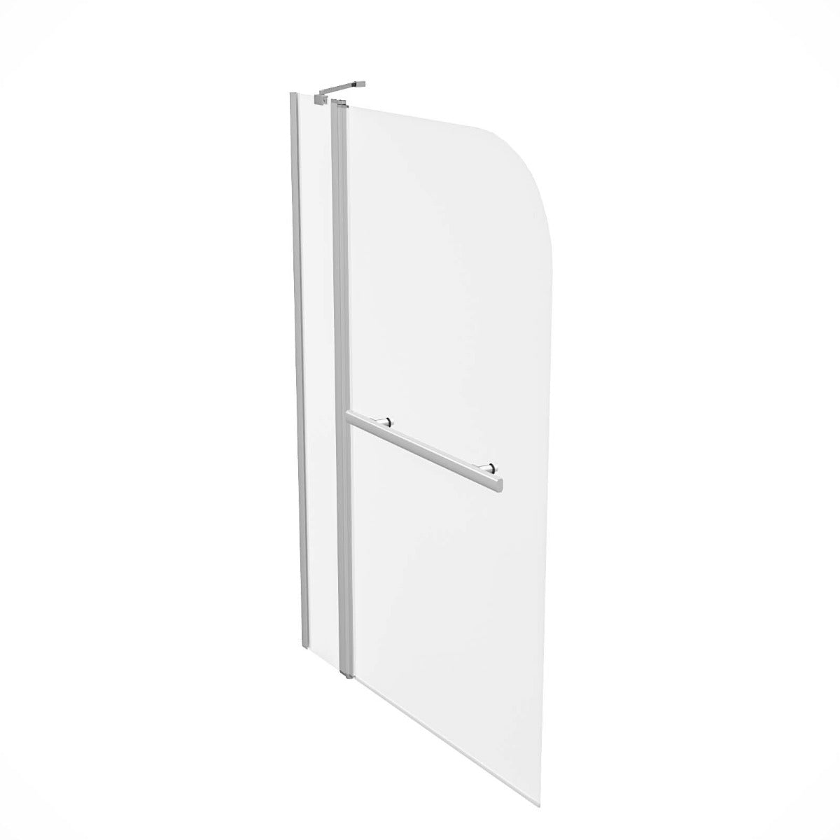 1000mm Curved Glass Bath Screen Swing Door & Towel Bar Chrome